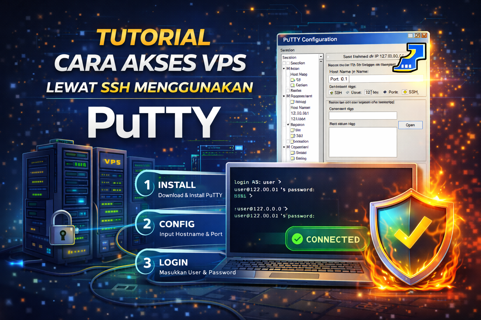 Akses VPS lewat SSH menggunakan PuTTY